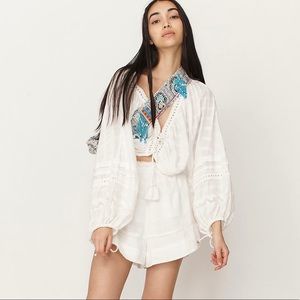 Free People White Paloma Short Set